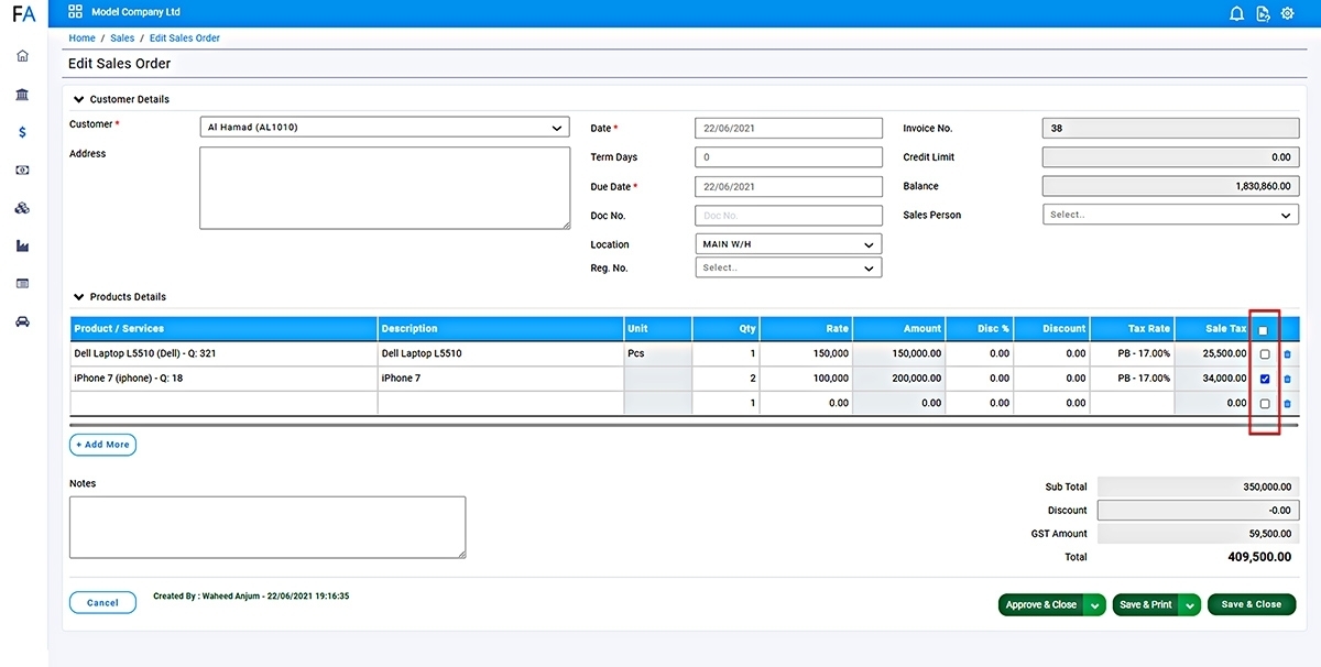 How to Close Sale Order Individual Rows