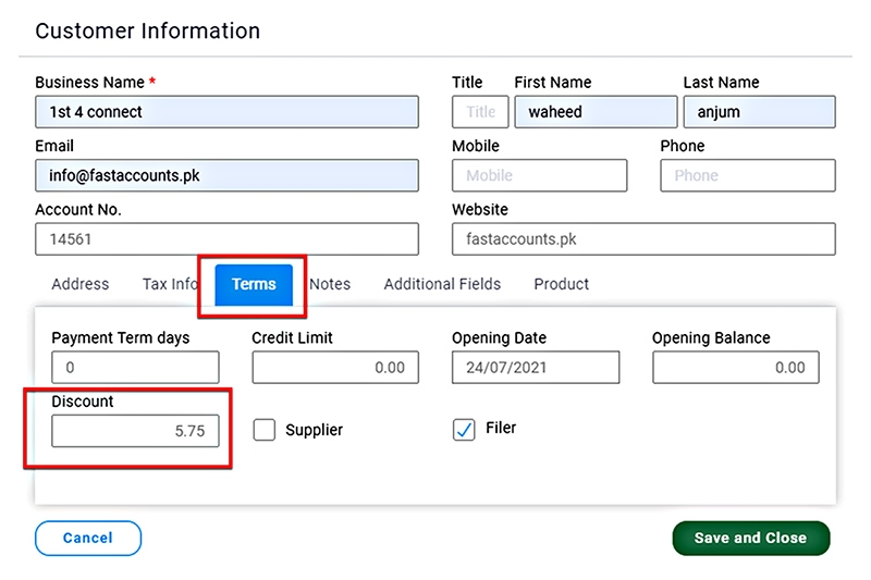 How to link discount to a Customer.