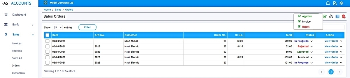 Batch Update of Purchase Order status On the Purchase Order listing, Select the Purchase Orders and from Batch Select the action. This will update the selected PO status with one click.