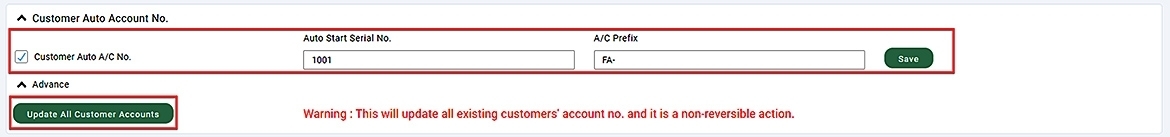 Auto Customer Account No.