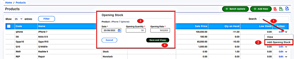can edit an existing product stock details
