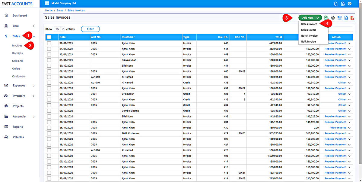 Add Sale Invoice with Width and Length