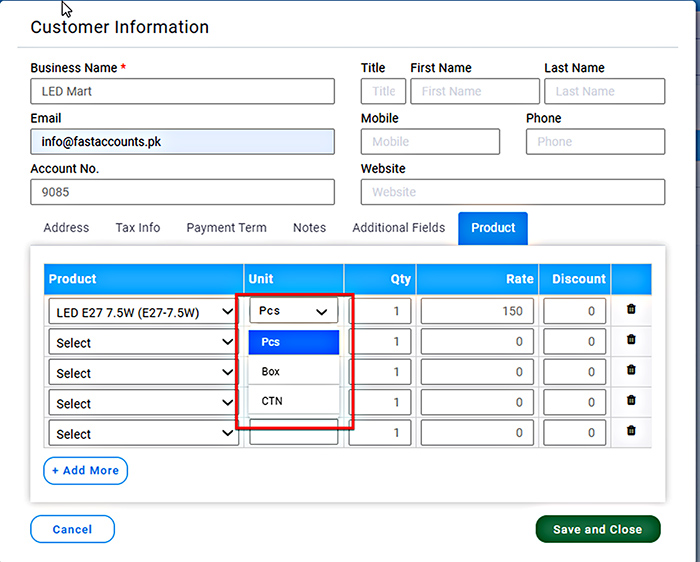 customer information